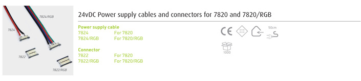 24V/DC Napojni kablovi i konektori za 7820 i 7820/RGB